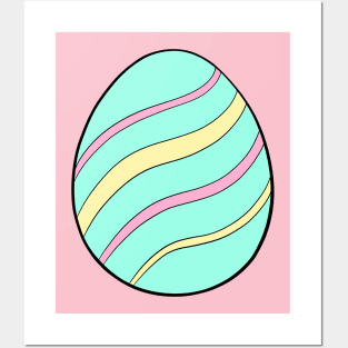 Striped Easter Egg Posters and Art